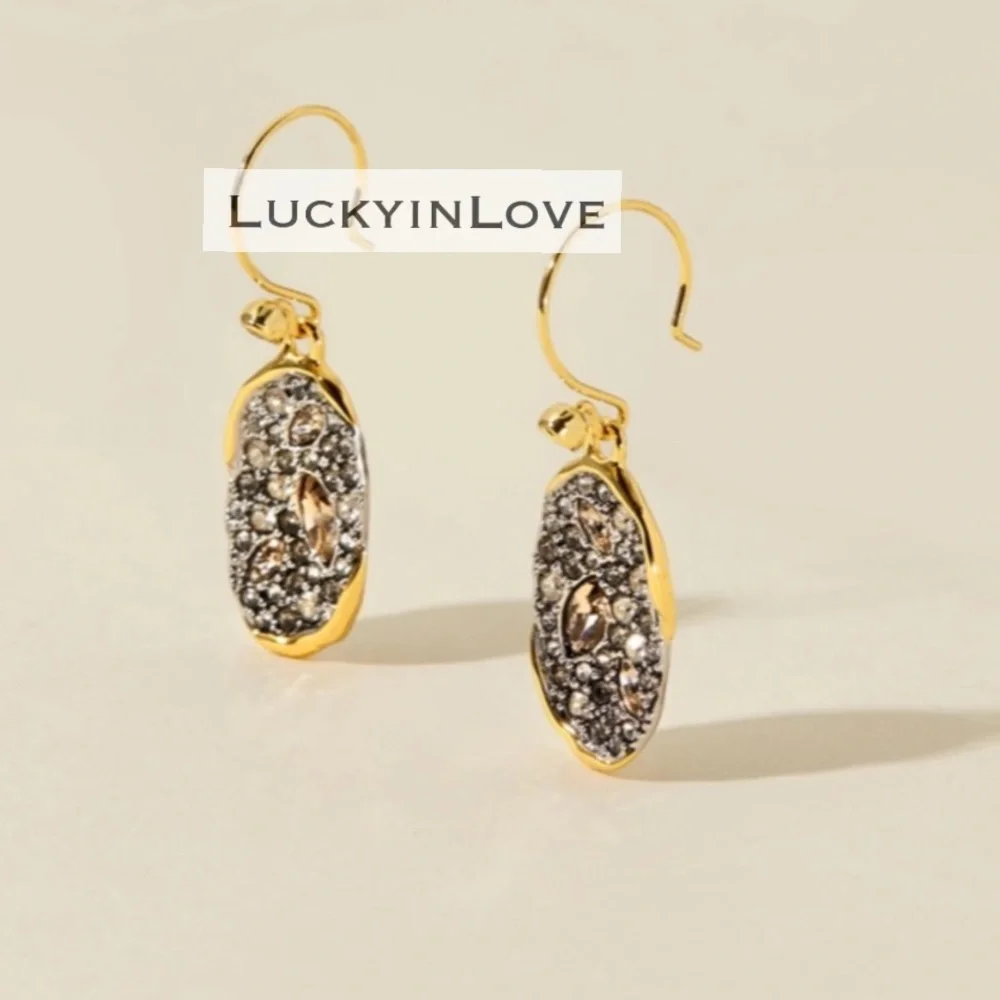 ALEXIS BITTAR • Petit Solanales Crystal Drop Earrings. Champagne